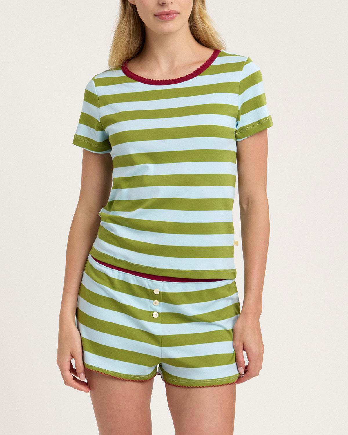 Baby Jean Tee in Olive/Ice