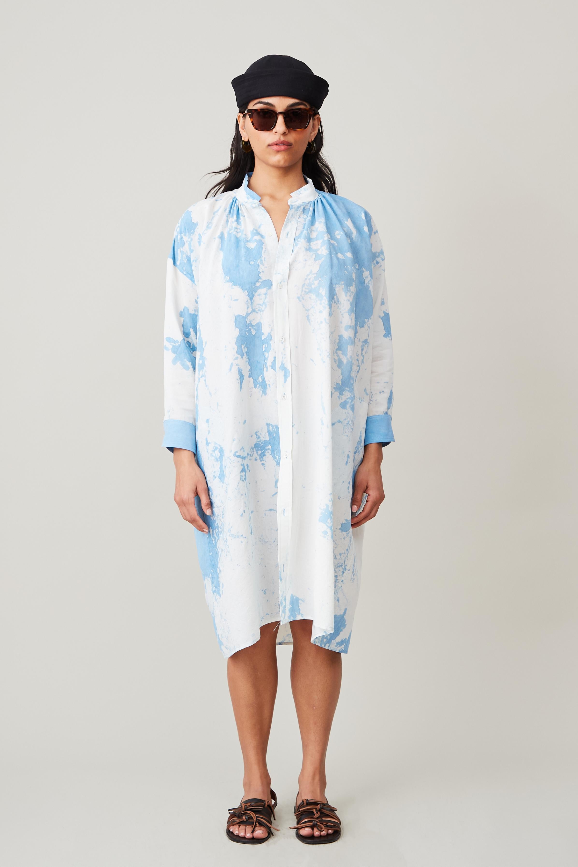 AURORA DRESS | BLUE TUMBLE  DYE